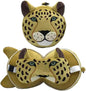 Relaxeazzz Leopard Round Plush Travel Pillow & Eye Mask