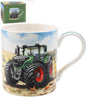 Tractor Design (Green, Red Wheels) Fine China Mug