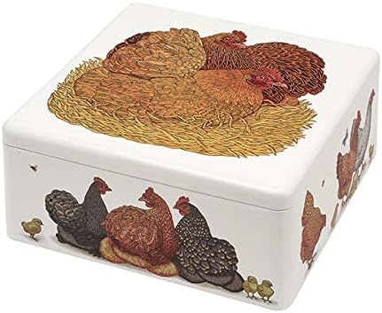 Chickens by Vanessa Lubach - Large Square Tin