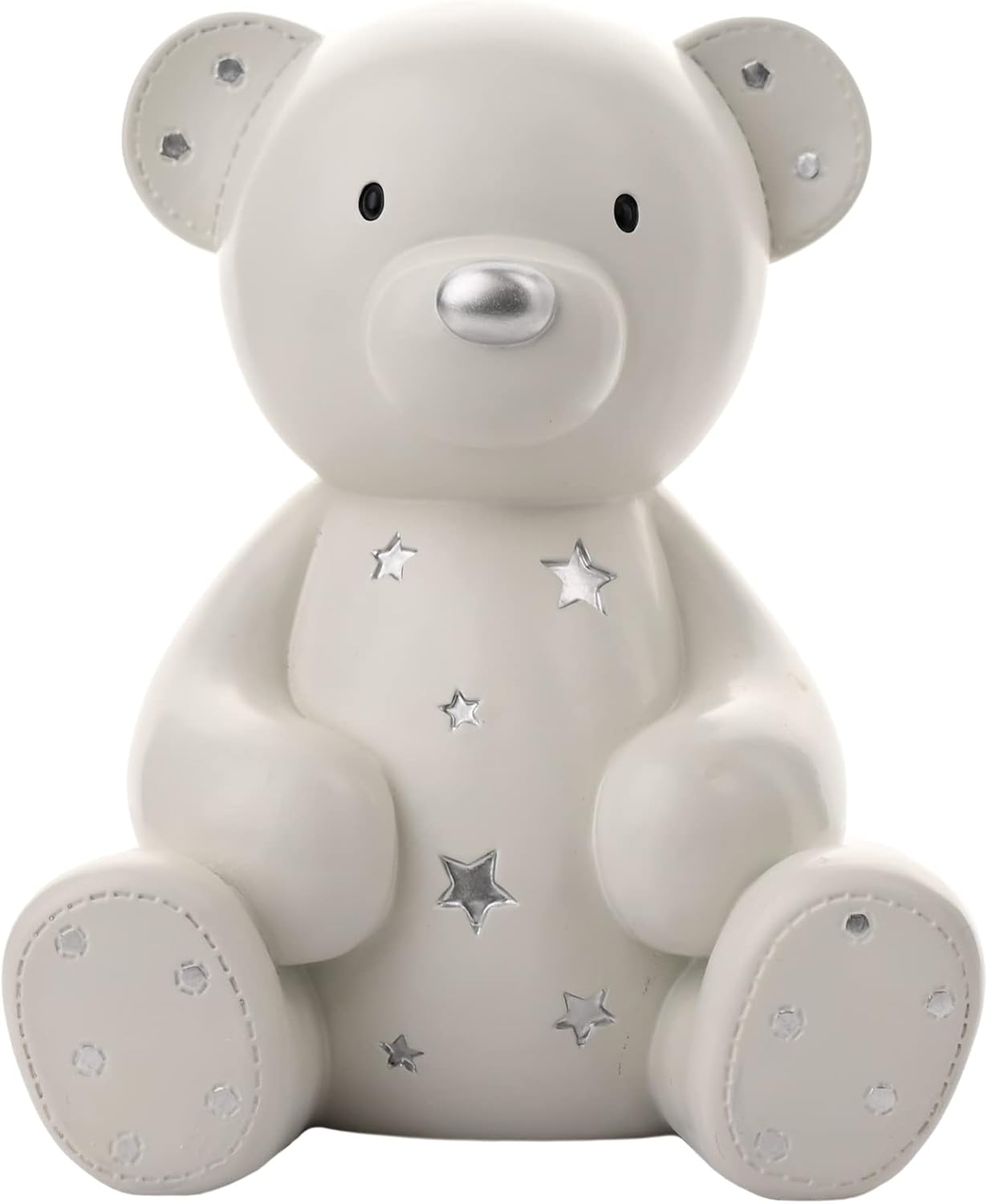 White Teddy Bear Resin Money Box 20cm Baby Newborn Gift