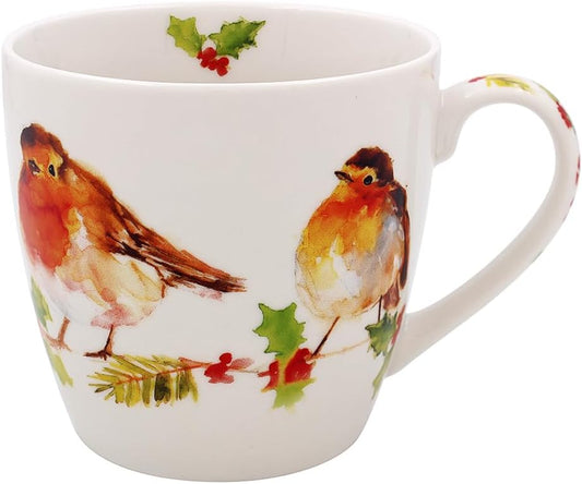 The Leonardo Collection Winter Robin Design Fine China Breakfast Mug