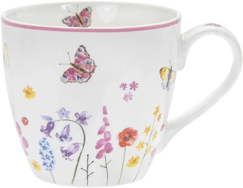 The Leonardo Collection LP94468 Butterfly Garden Breakfast Mug, Fine China, 13x10x10cm, Boxed, 350 ml