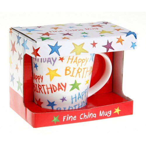 starburst fine china mug happy birthday