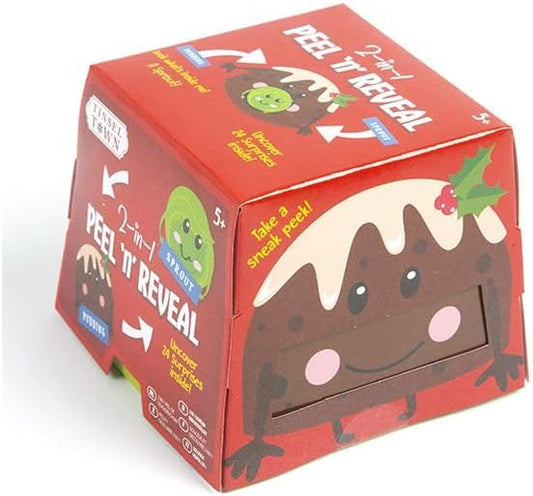 Christmas Peel & Reveal Pass the Parcel Game – Fun Xmas Party Game for Kids & Adults – Santa, Elf, Snowman, Pudding, Sprout & Penguin Designs (Snowman to Penguin)