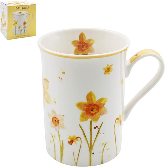 The Leonardo Collection LP94894 Ceramic Mug | Daffodils design | 1 Pc, White and Yellow