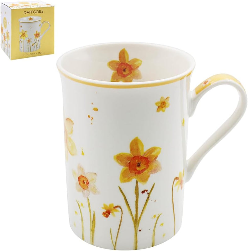 The Leonardo Collection LP94894 Ceramic Mug | Daffodils design | 1 Pc, White and Yellow