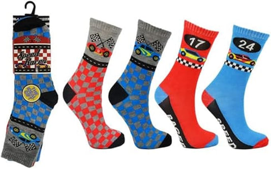 Unisex Youth Speed Racer Childrens Novelty Socks, Multi-Coloured (Multi-Coloured), uk 6-8