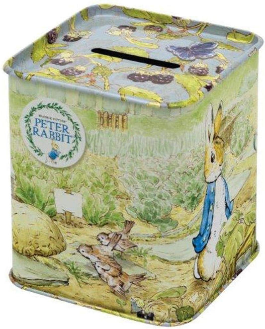 Beatrix Potter Peter Rabbit Money Tin  Square Piggy Bank Money Box