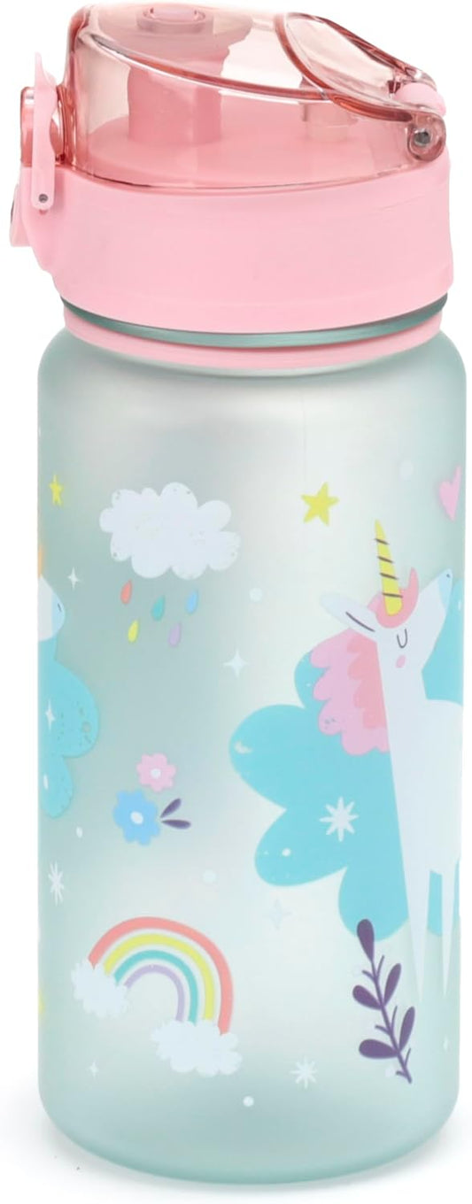 Puckator BOT216 Unicorn Magic Pop Top 350ml Shatterproof Reusable Children's Bottle with Infuser