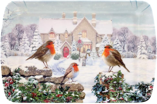 Lesser & Pavey Macneil Christmas Robins Serving Tray
