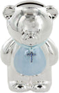 The Leonardo Collection Blue Teddy Money Box - Silver Plated