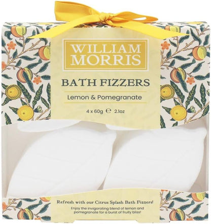 The Leonardo Collection William Morris Fruits Bath Fizzers for Women & Men| Cruelty-Free Bath Bombs with Soothing Fragrance | Moisturising Vegan Ingredients Bubble Bath for Teenagers & Adults