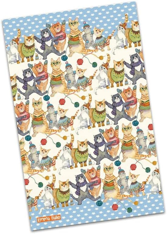 Kittens in Mittens Cotton Tea Towel Printed in The UK