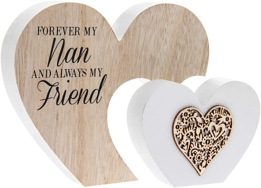 The Leonardo Collection LP43427 Plaque  Double Heart Nan Sentiments | 1 Piece-22x3x16 cm Accessory, Multicolored
