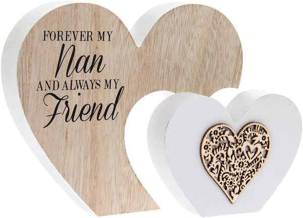 The Leonardo Collection LP43427 Plaque  Double Heart Nan Sentiments | 1 Piece-22x3x16 cm Accessory, Multicolored