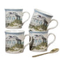Lesser & Pavey British Designed Sea Breeze Mugs Set of 4 | Coffee Mugs for Tea & Coffee | Mug Set Perfect for Home or Office