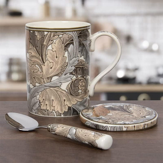 lesser and pavey LP95090 Mug, Coaster, and Spoon Set | Acanthus design | Set of 3 Tableware, Multicolor