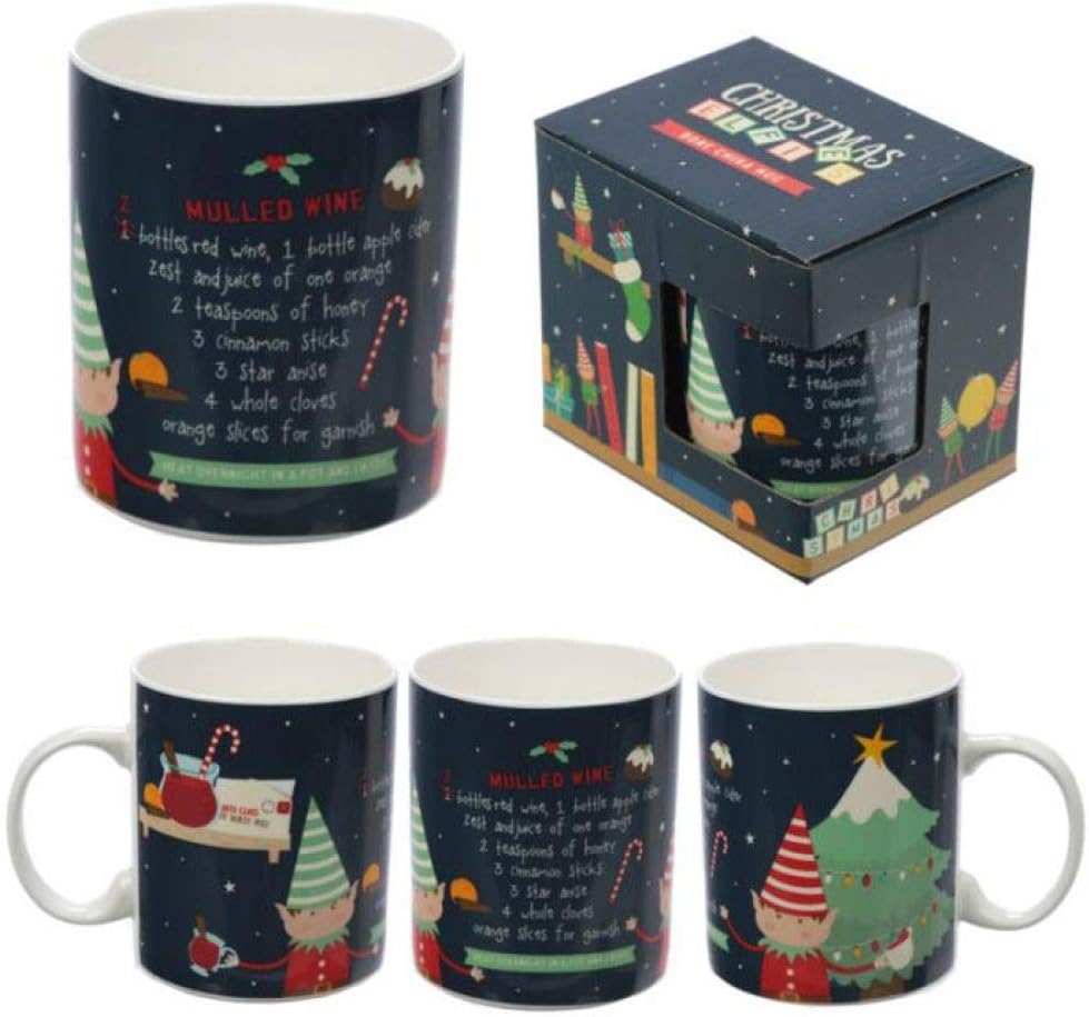 Christmas Elf Mulled Wine Bone China Coffee Tea Mug GIFT BOXED