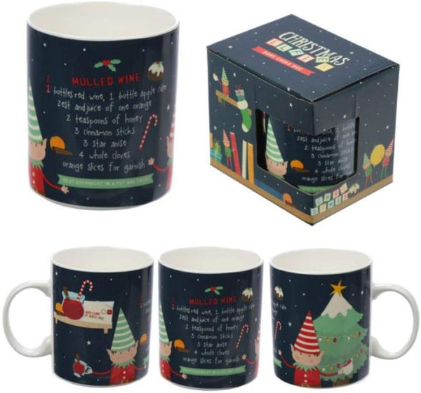 Christmas Elf Mulled Wine Bone China Coffee Tea Mug GIFT BOXED