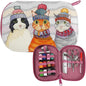 Emma Ball Cats in Hats Zipped Sewing Set Kit, Travel,Home Gift