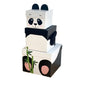 Clairefontaine K-29865-BXC - A Set of 3 Stackable Square Cardboard Boxes - Patterned Box for Children - Pattern: Panda - Ideal for: Storage, Decoration, Gift Box