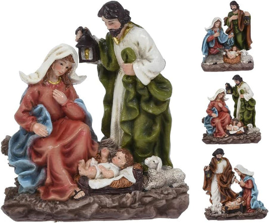 NATIVITY IN RESIN 19CM ASSORTED CHRISTMAS Nativity DECORATIONS PARTIES  one  supplied