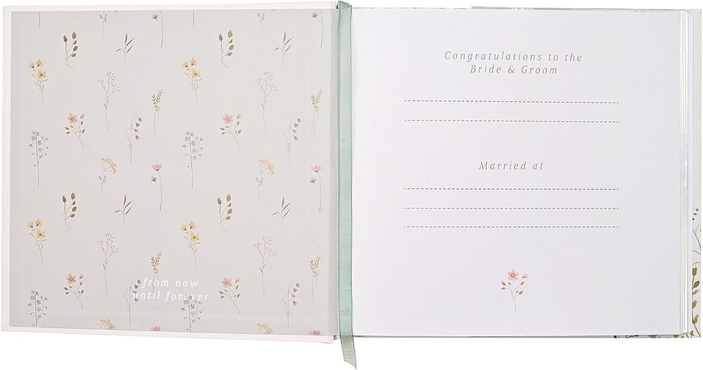 Love Story - Wildflower Wedding Album - Keepsake Picture/Photo Album Perfect for Storing Cherished Memories - Engagement/Bridal Shower Gifting H: 19cm x W: 17cm.