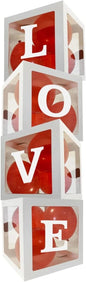 Love Balloon Boxes Valentines Wedding Engagement Decor Includes 16 Balloons, Red