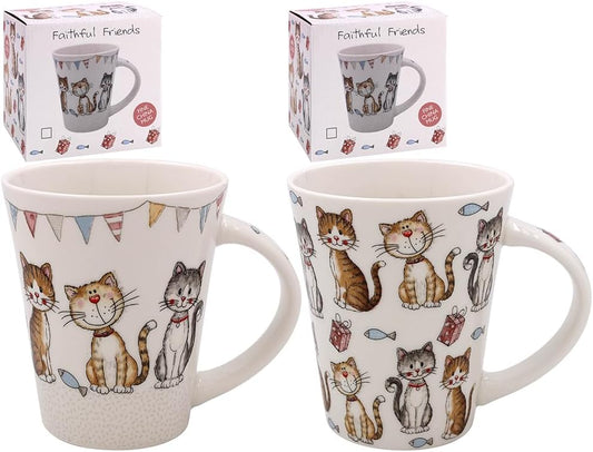 The Leonardo Collection Faithful Friends -  Cats Design - Fine China Mugs one supplied