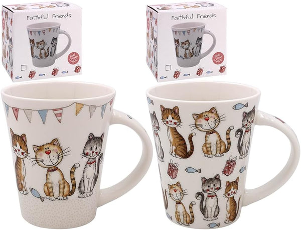 The Leonardo Collection Faithful Friends -  Cats Design - Fine China Mugs one supplied