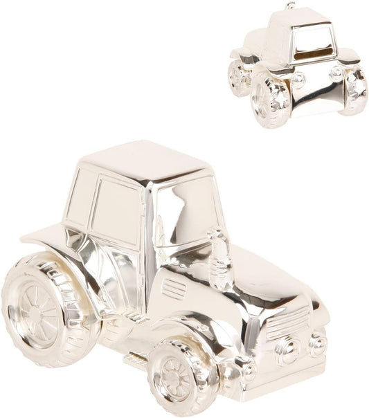 Silverplated Tractor Money Box