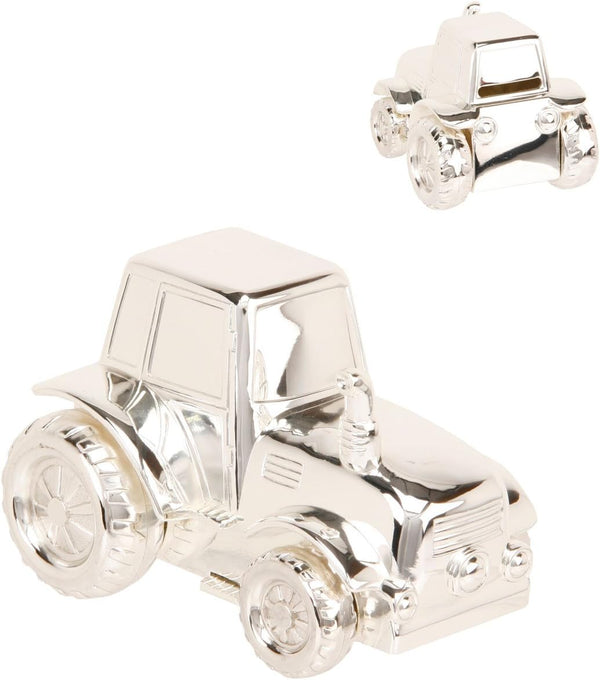 Silverplated Tractor Money Box