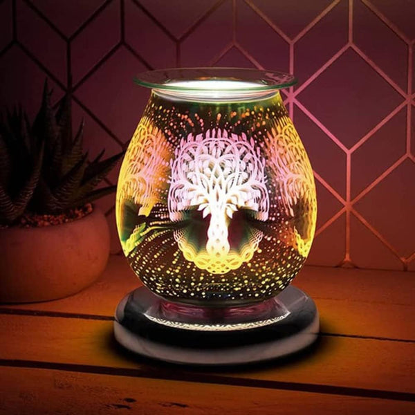 Aroma Electric Wax Melter 3D LED Touch 17cm Tree of Life Goblet Lamp Oil Burner