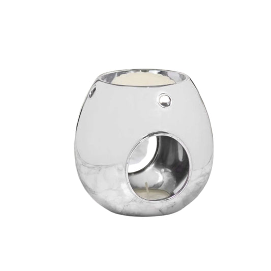 Desire Aroma Wax Melt & Oil Warmer Round Glass Globe Silver Finish 12cm LP46795