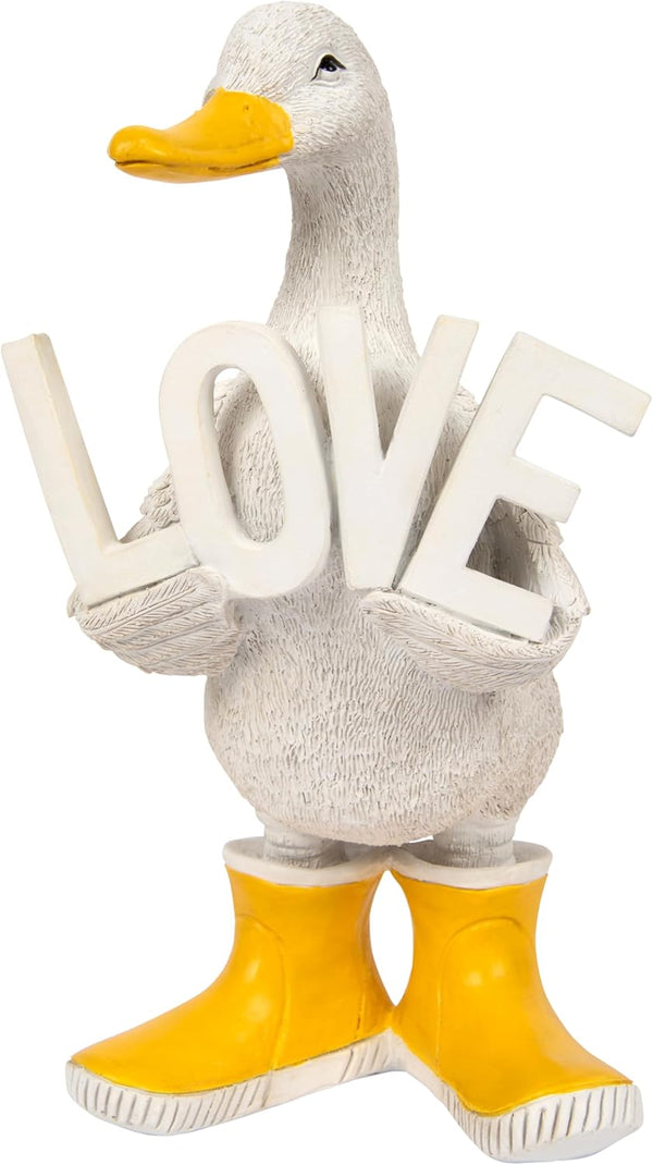 The Leonardo Collection Quackers Duck Love Figurine For Home & Office | Home Decor Ornaments Gift For Women & Men | Beautiful Figurine For Indoor & Outdoor | Living Room Decor Ornaments