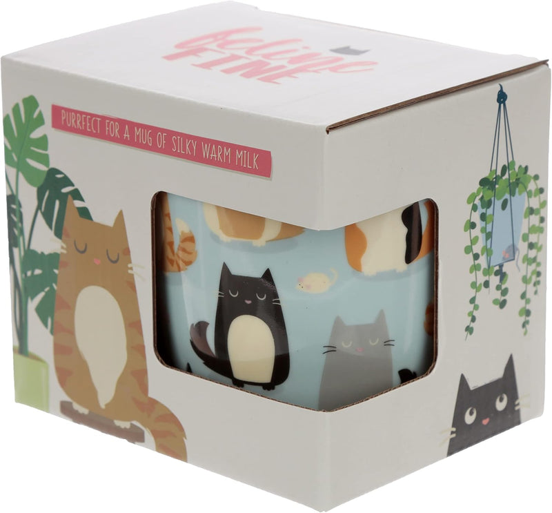 Puckator Feline Fine Cat Porcelain Tea Coffee Mug