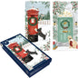 Tom Smith Boxed Christmas Cards Pack - 15 Luxury Xmas Cards with Envelopes and Seals - Slimline Dog Postbox & Front Door Designs - Recycled Eco Friendly Christmas Card Set