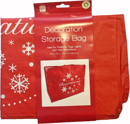 Christmas Decoration Re-usable Storage Bag with Handles and Zip 58cm x 30cm