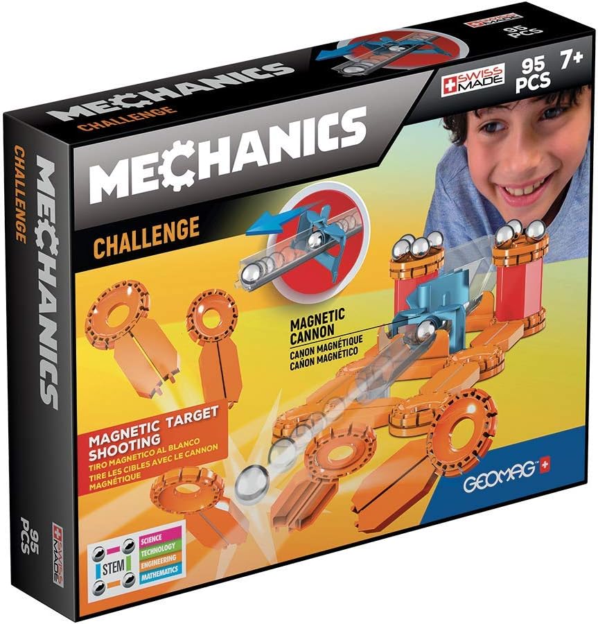 Geomag 771 771-Mechanics Challenge, Mechanical, 95 Pieces N.A Building Toys, Magnetic Construction, Multicoloured