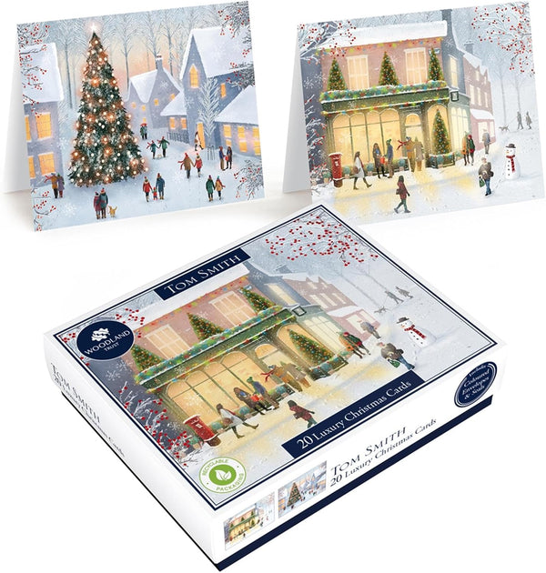 Tom Smith 20 Boxed Luxury Eco Friendly Christmas Cards 2 Chirstmas High Street Designs