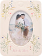 Love Story Mr & Mrs Ceramic Photo Frame – 4x6 Oval-Shaped Wedding Picture Frame | Floral Design Keepsake Gift for Couples, Engagements & Anniversaries | Romantic Home Decor