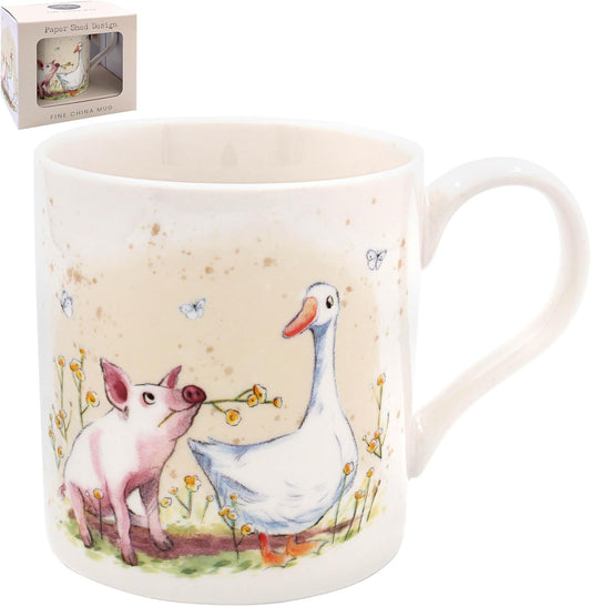 The Leonardo Collection Paper Shed Design Pig & Duck Mug  Stylish Ceramic