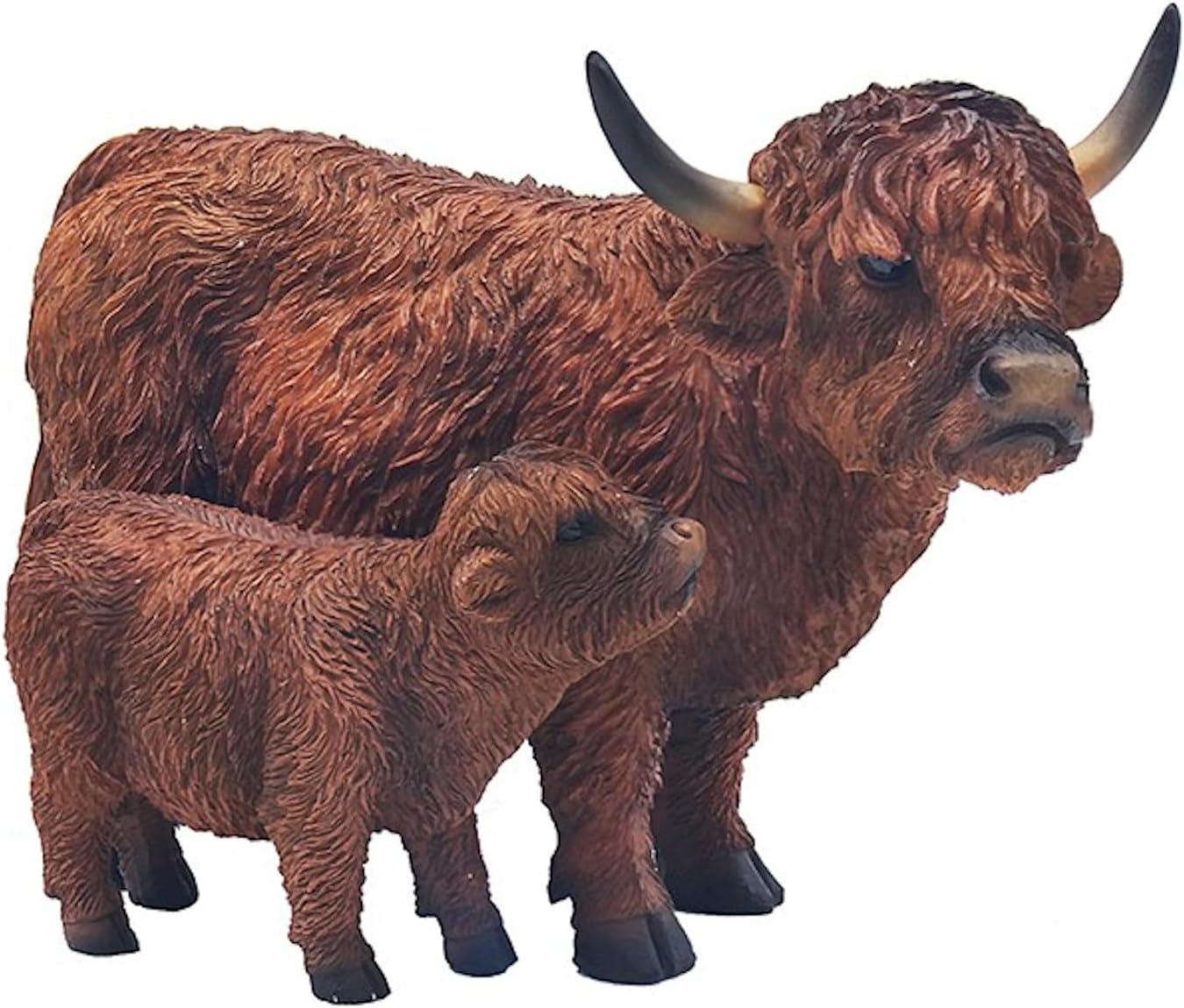 Lesser & Pavey Highland Cow with Calf Ornaments For Gift | Lovely Highland Cow Gifts For Home and Office Decoration | From The Leonardo Collection Animal Ornaments Range -LP72464