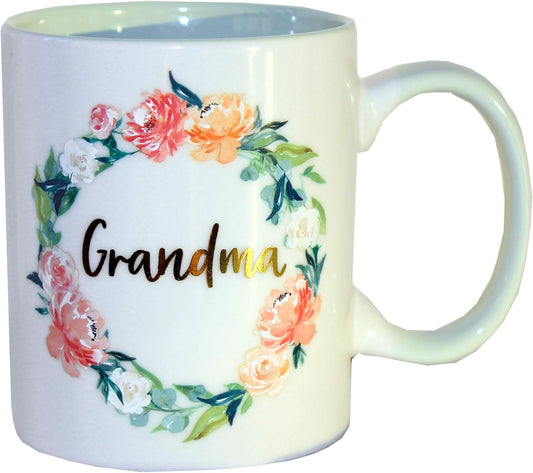 Floral Mug with Gold Foil Wording from Peaches and Cream - Grandma