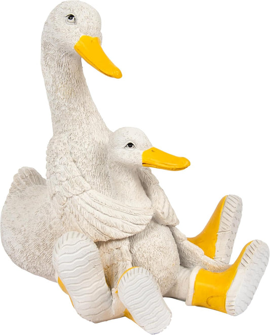 The Leonardo Collection Quackers Duck With Duckling Figurine For Home & Office | Home Decor Ornaments Gift For Women & Men | Beautiful Figurine For Indoor & Outdoor | Living Room Decor Ornaments