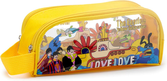 Puckator The Beatles Yellow Submarine Clear Window Pencil Case - School Equipment Stuff - Pencil Cases - Large Capacity Preppy Pencil Case - Zipper Pouch - Office Essentials - Pencils Case Cute