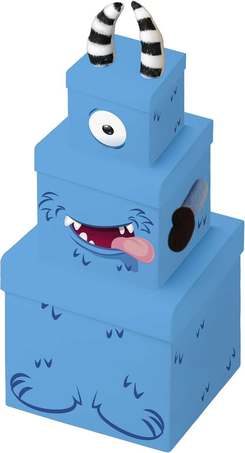 Clairefontaine K-27093-BXC Set of 3 Square Boxes, Monster