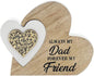 LEONARDO Double Heart Laser Cut Wooden Mini Plaque - Dad