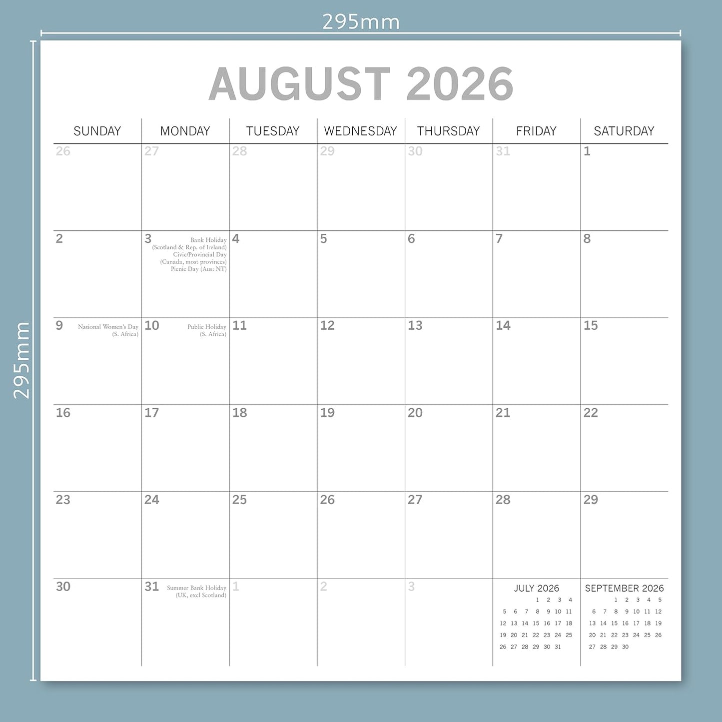 TGSC | William Morris 2026 Calendar 16 Month (Sept 2025-Dec 2026) Family Square Wall Calendar 2026 UK | Planner with Large Grid for Home or Office Organisation - Art 2026/2025 Calendar UK