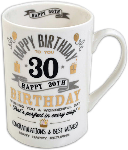 Signography 30th Birthday Gift Ceramic Mug (CM24530), White